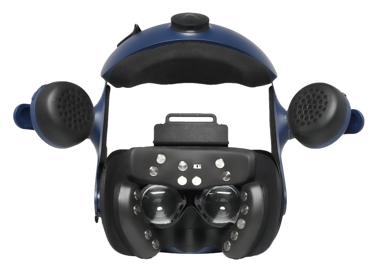 emteqPRO system inserted into the HTC VIVE Pro Eye.