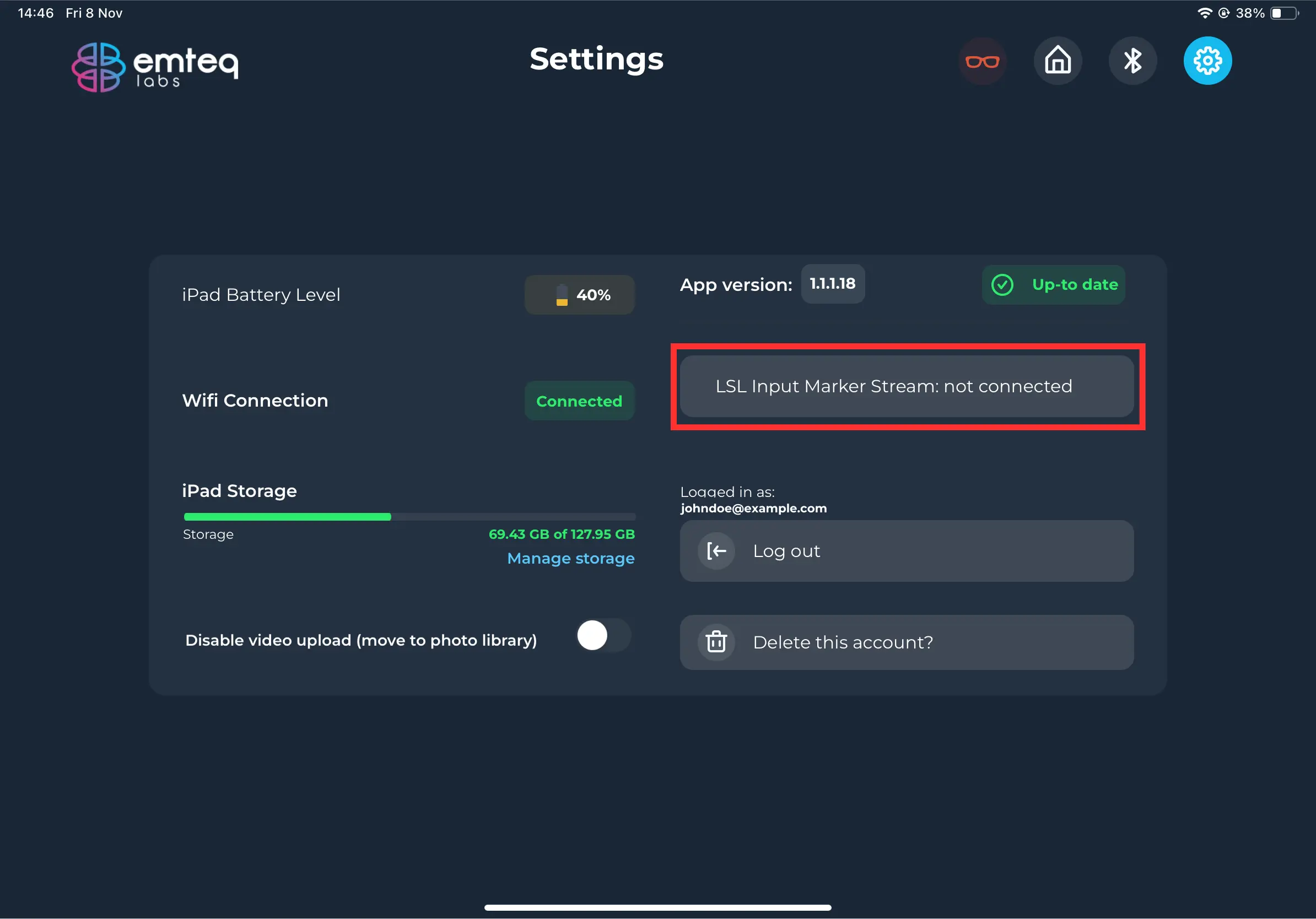 Settings Screen